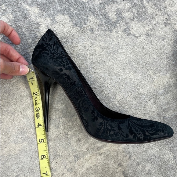 Gucci Noah Embossed Floral Brocade Pumps Stiletto Pointed Toe Sz 37.5 - Picture 13 of 15